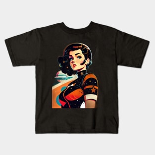 Space Pin Up Girl Kids T-Shirt